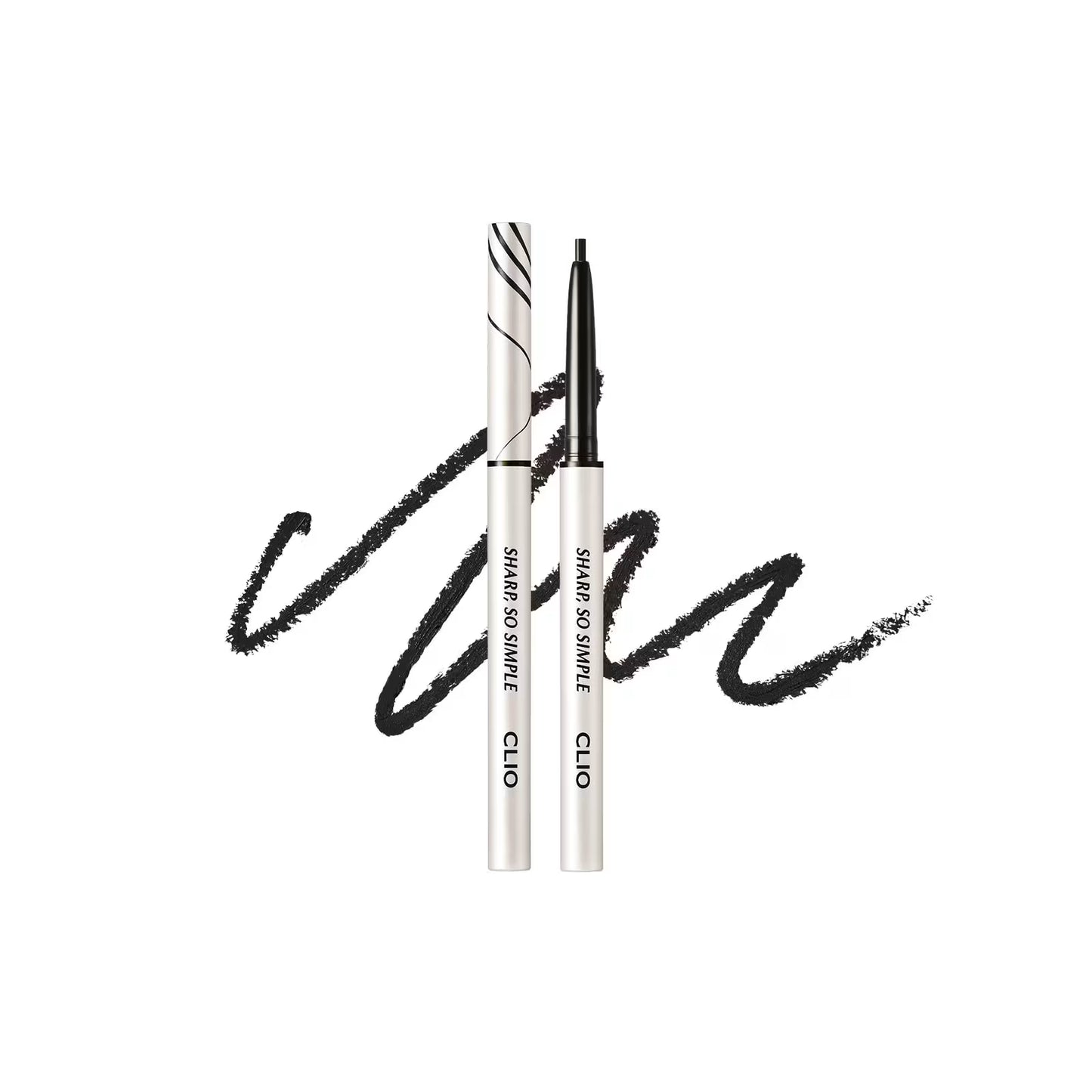 Black eyeliner sharp precise lines