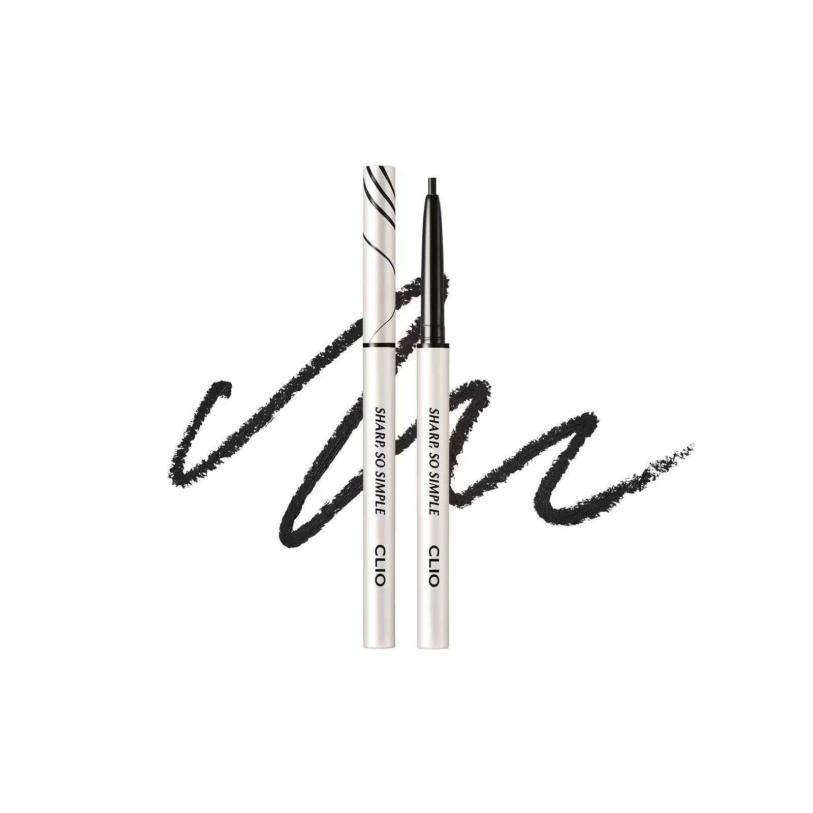 Black eyeliner sharp precise lines