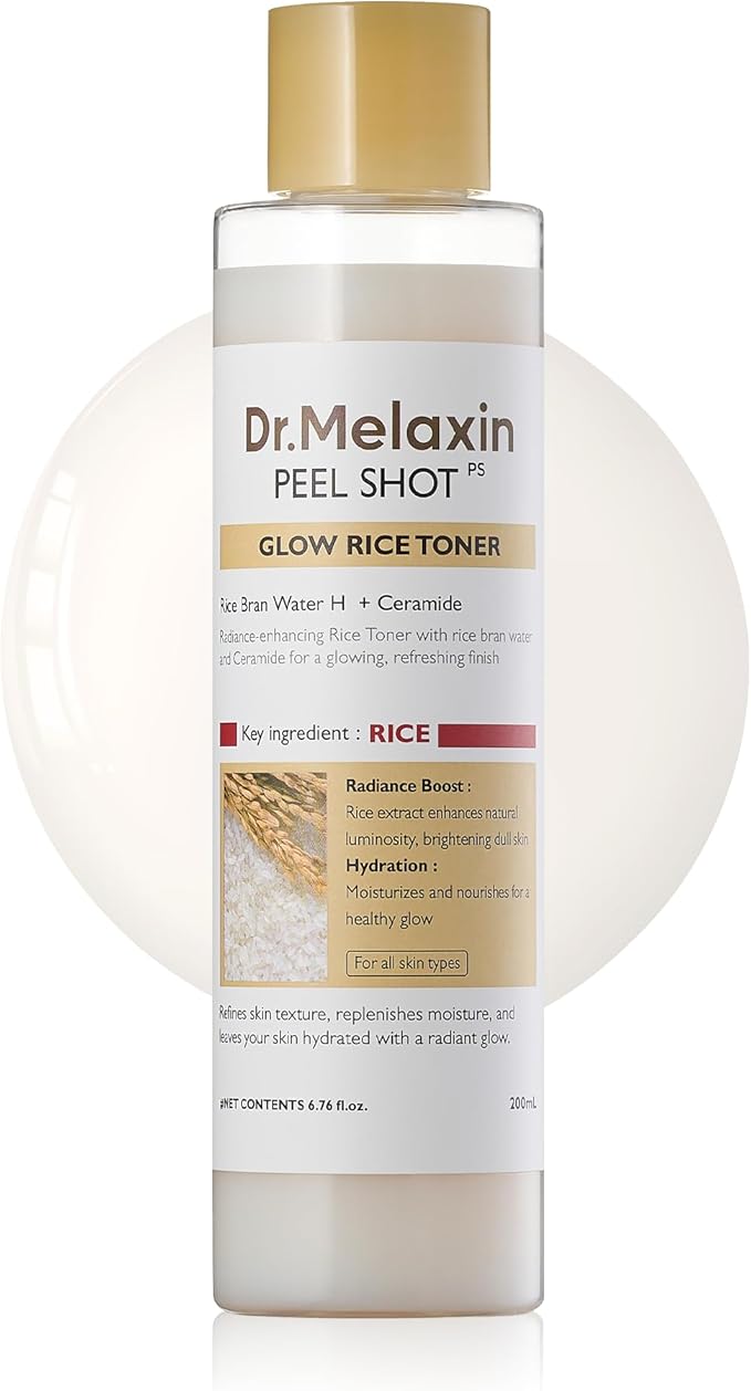 dr melaxin peel shot glow white rice toner 200ml