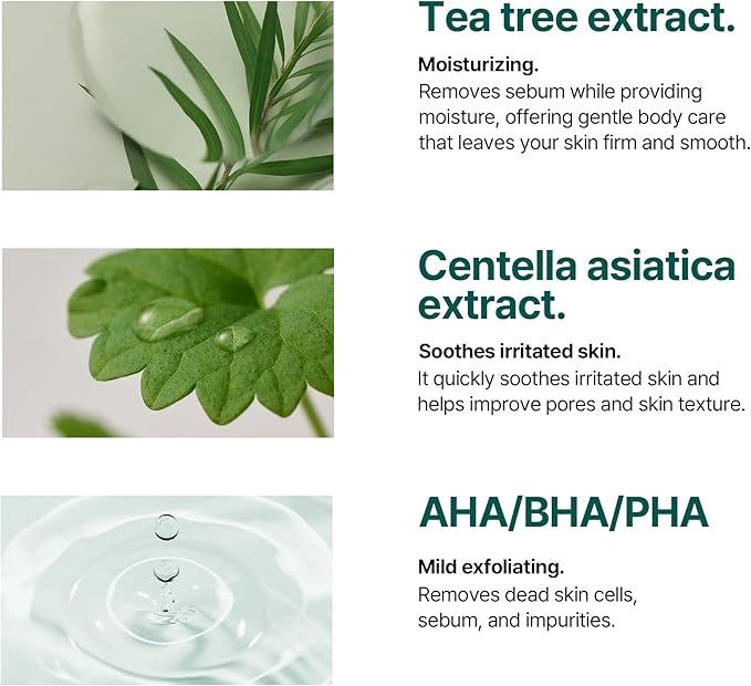 AHA BHA PHA exfoliating body wash