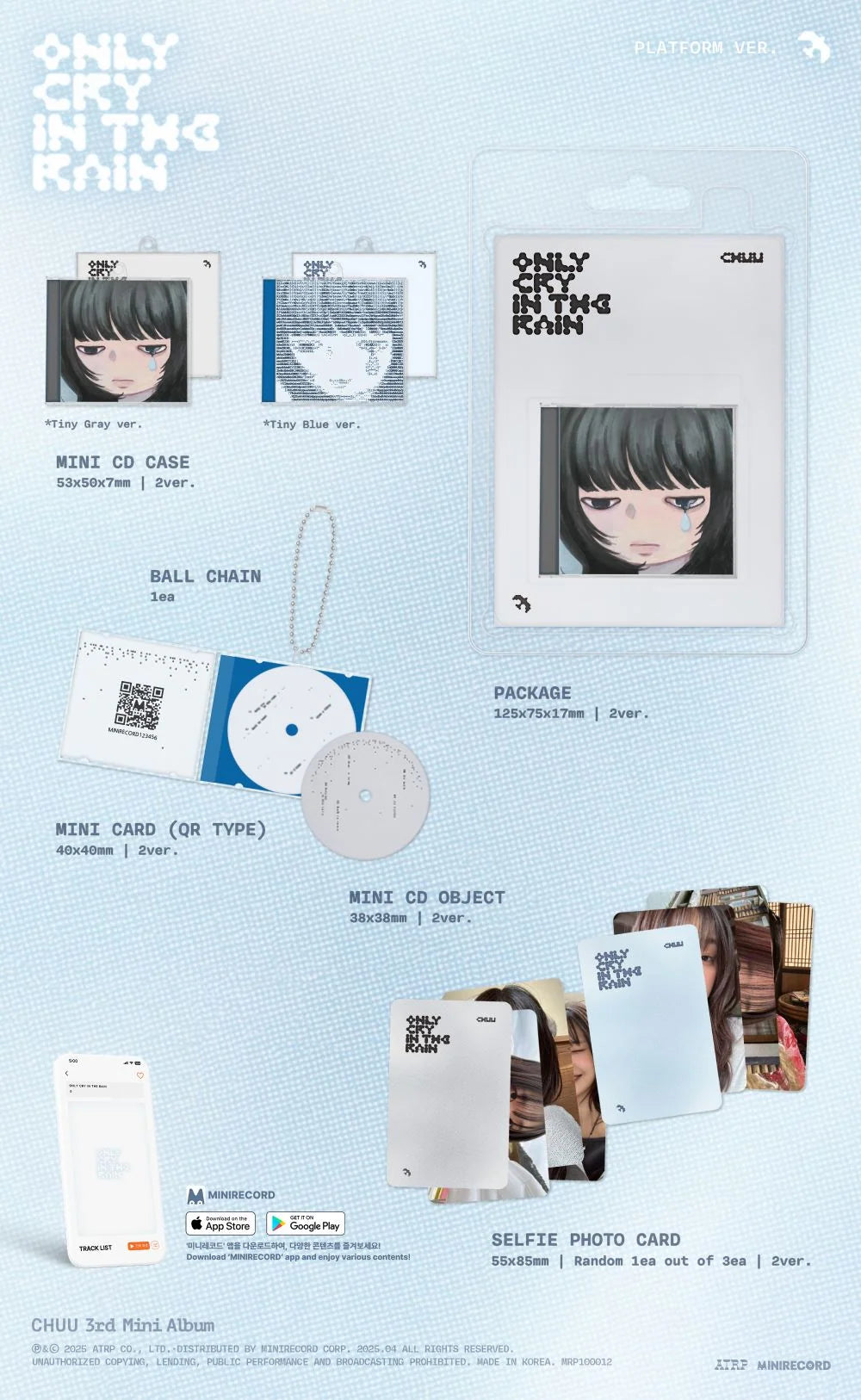CHUU Only cry in the rain Platform Ver. | K-pop Album NZ