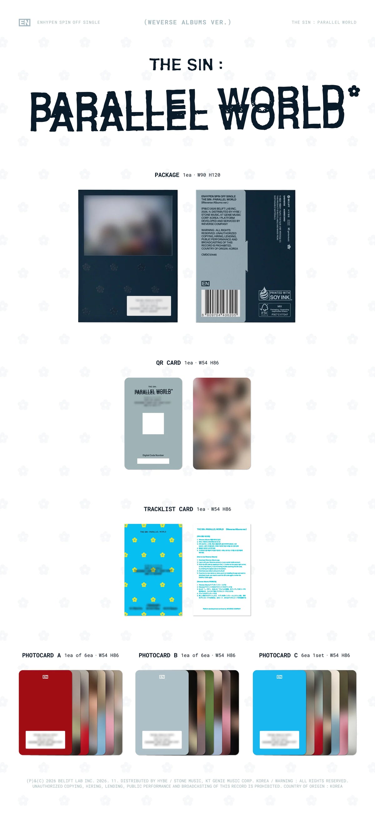 ENHYPEN THE SIN PARALLEL WORLD Weverse Ver. | K-pop Album NZ