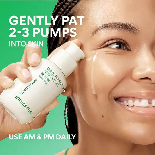 K-Beauty hydrating serum with green tea and hyaluronic acid NZ
