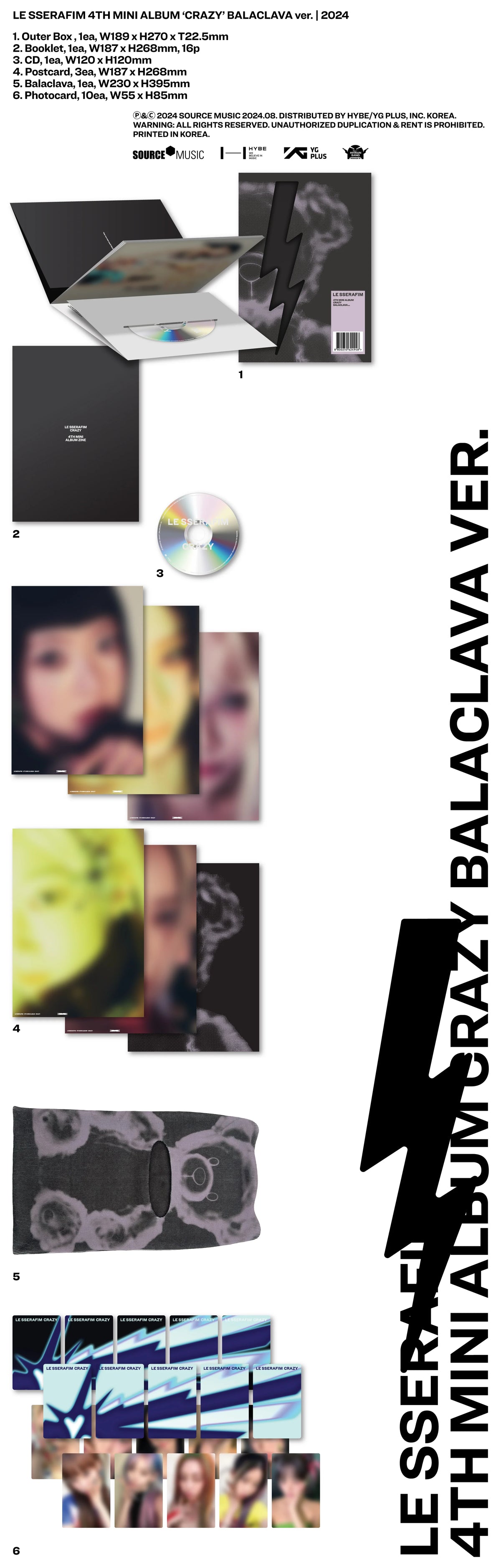 LE SSERAFIM CRAZY BALACLAVA Ver. | K-pop Album NZ
