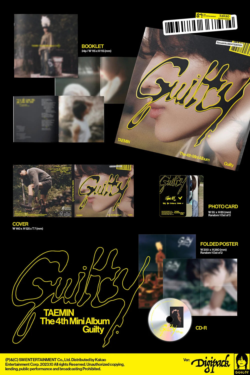 TAEMIN GUILTY 4th Mini Album Digipack Ver. | K-pop Album NZ
