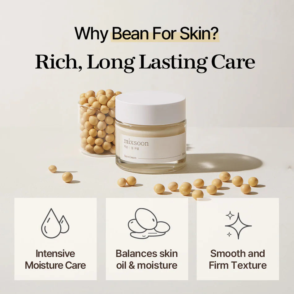 Fermented bean extract cream for soft skin