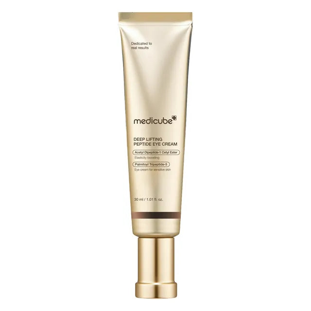 Medicube Deep Lifting Peptide Eye Cream 30ml tube for intense moisture and anti-aging benefits.