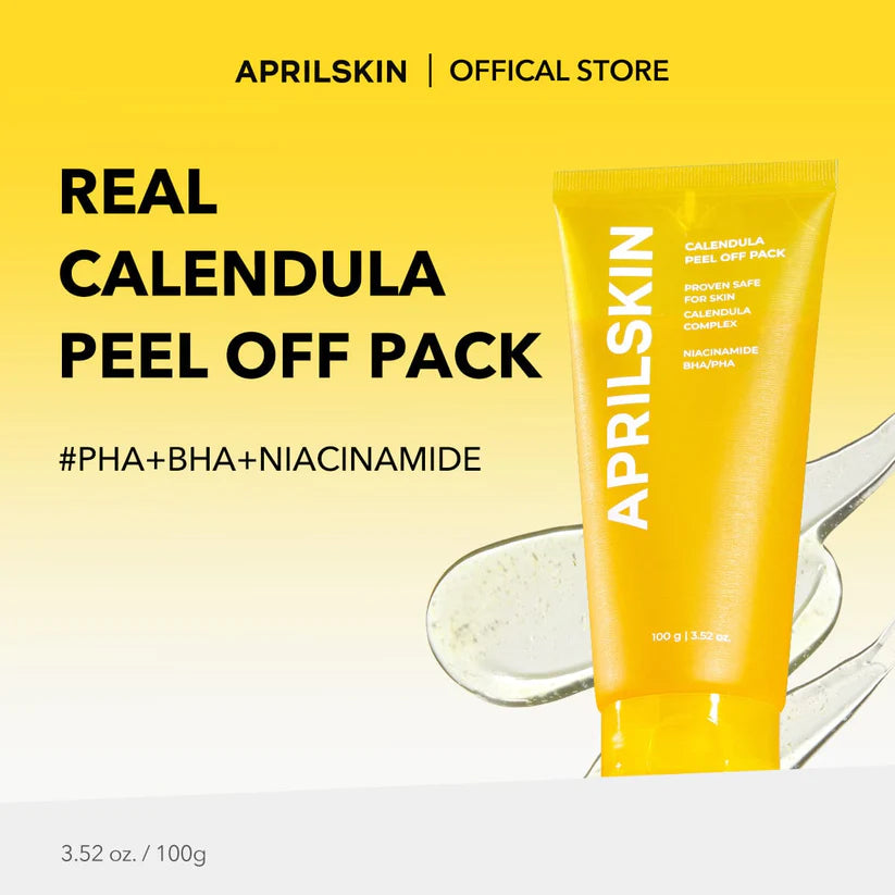 Applying APRILSKIN Calendula Peel Off Mask 100g for smooth and radiant skin