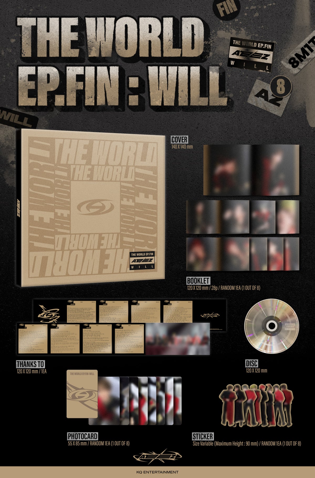 ATEEZ THE WORLD EP.FIN WILL Digipak Ver. | K-pop Album NZ