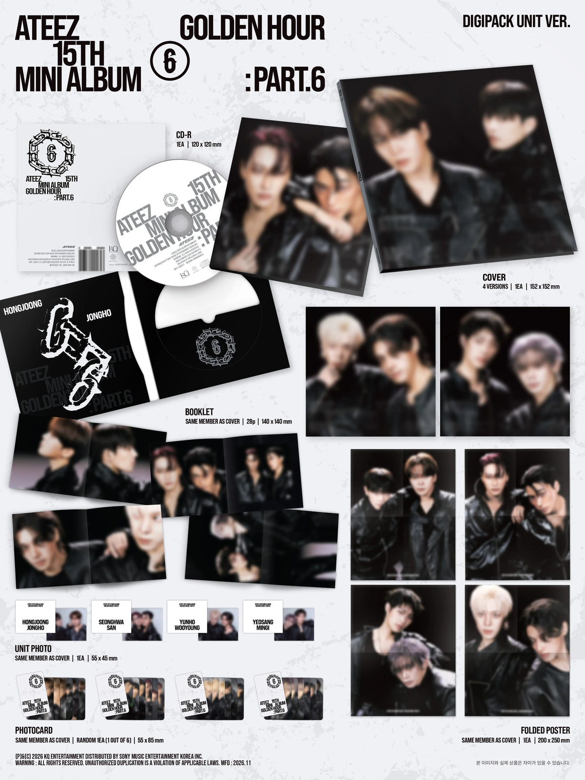 ATEEZ [GOLDEN HOUR : Part.6] DIGIPACK UNIT | K-pop NZ