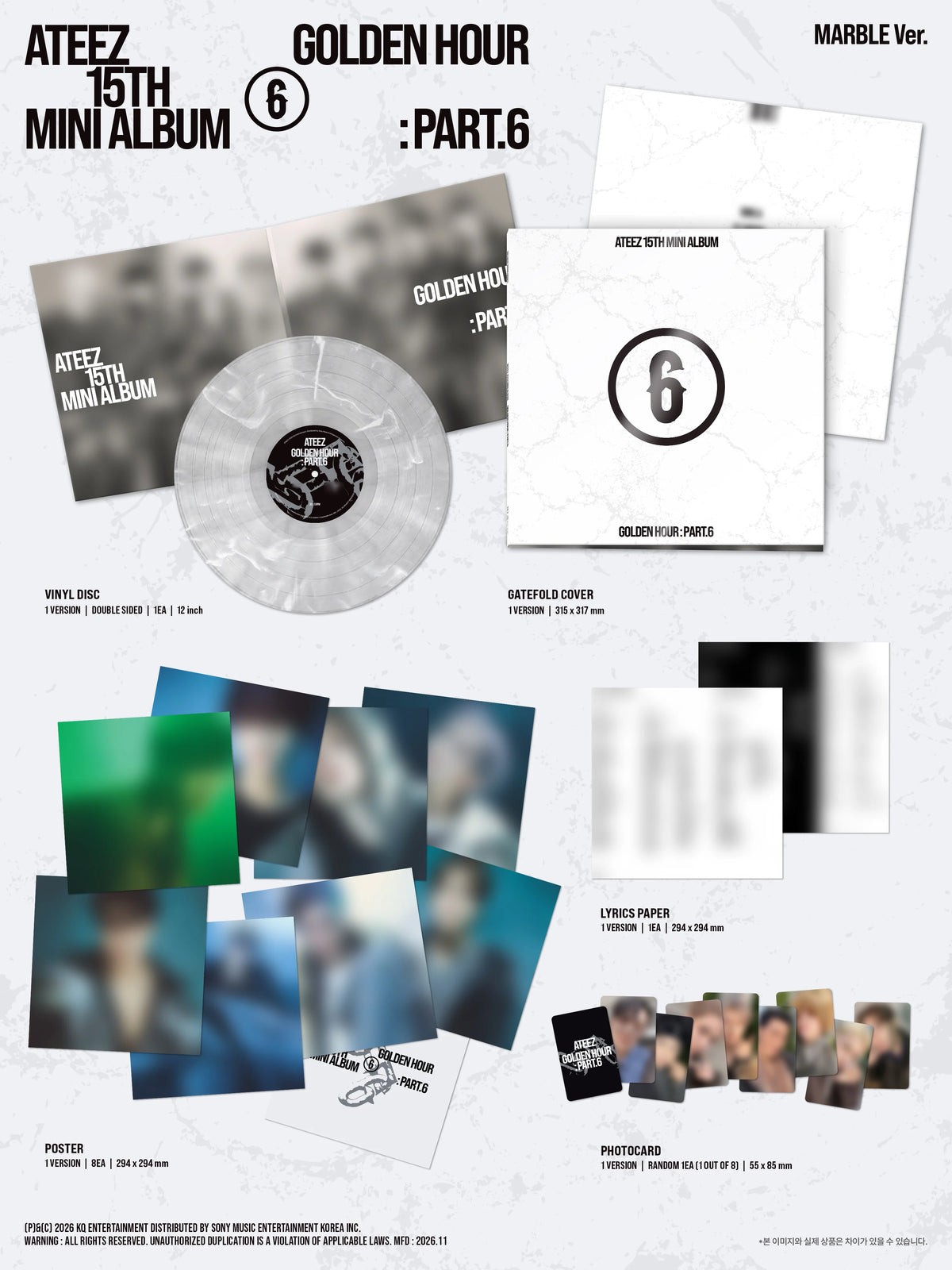ATEEZ GOLDEN HOUR Part.6 MARBLE Ver. | K-pop Album NZ