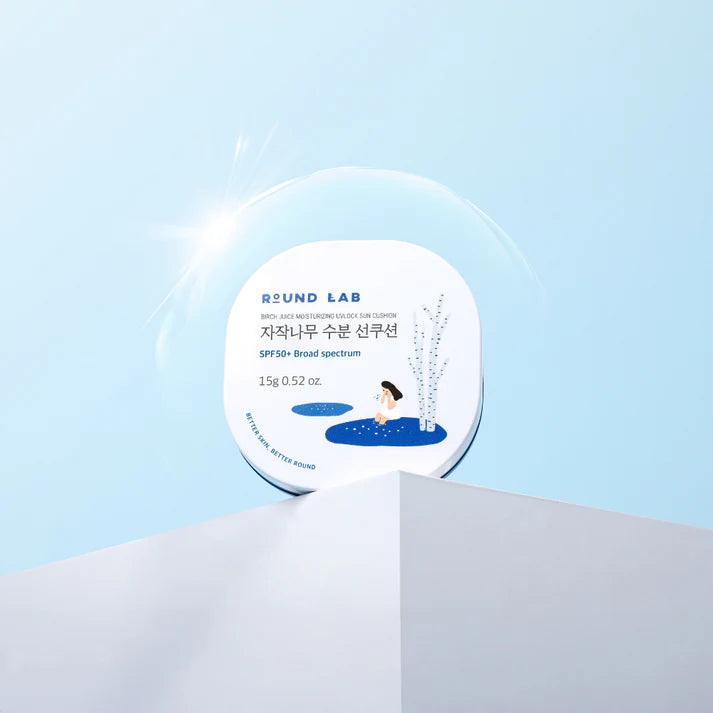 ROUND LAB Birch Juice Moisturizing Sun Cushion 15G front view