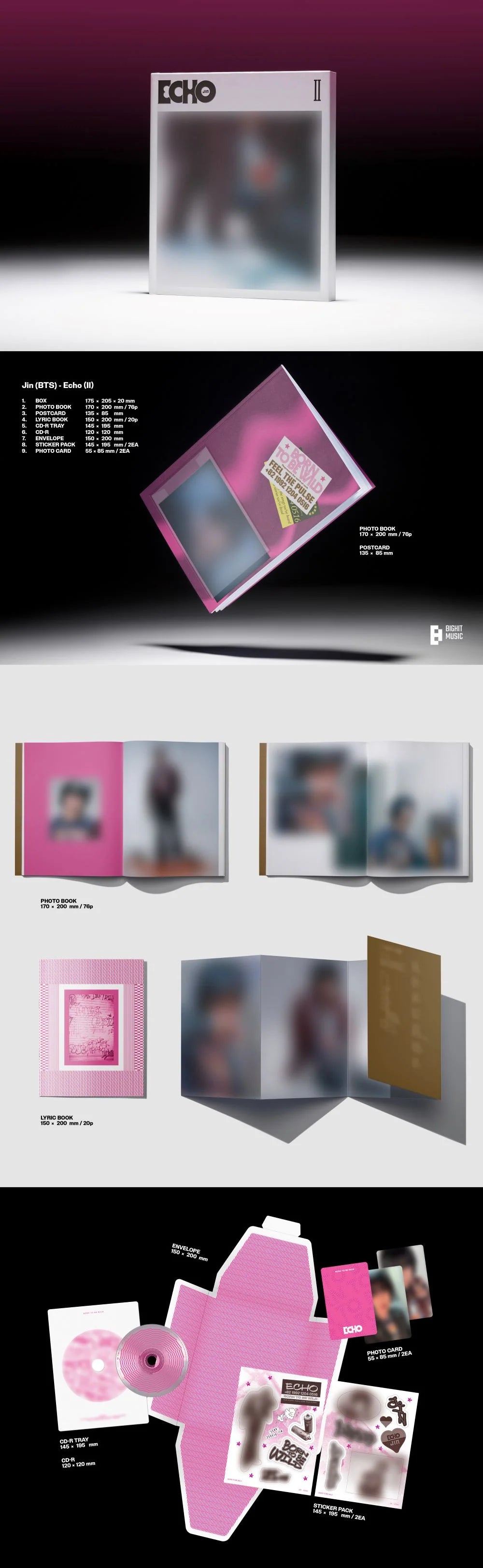 CD packaging with multiple views on a gradient background