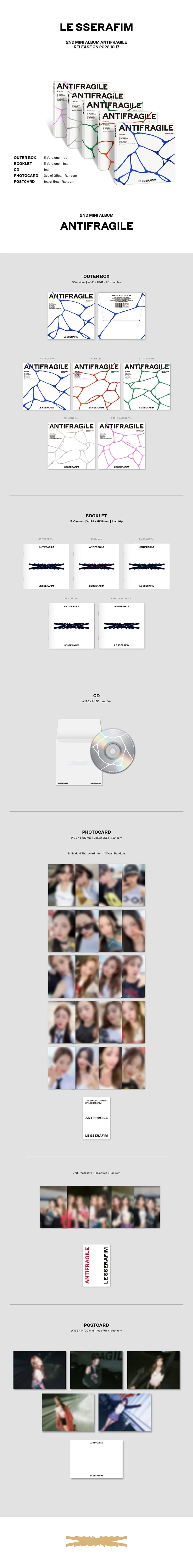 LE SSERAFIM ANTIFRAGILE COMPACT Ver. | K-pop Album NZ