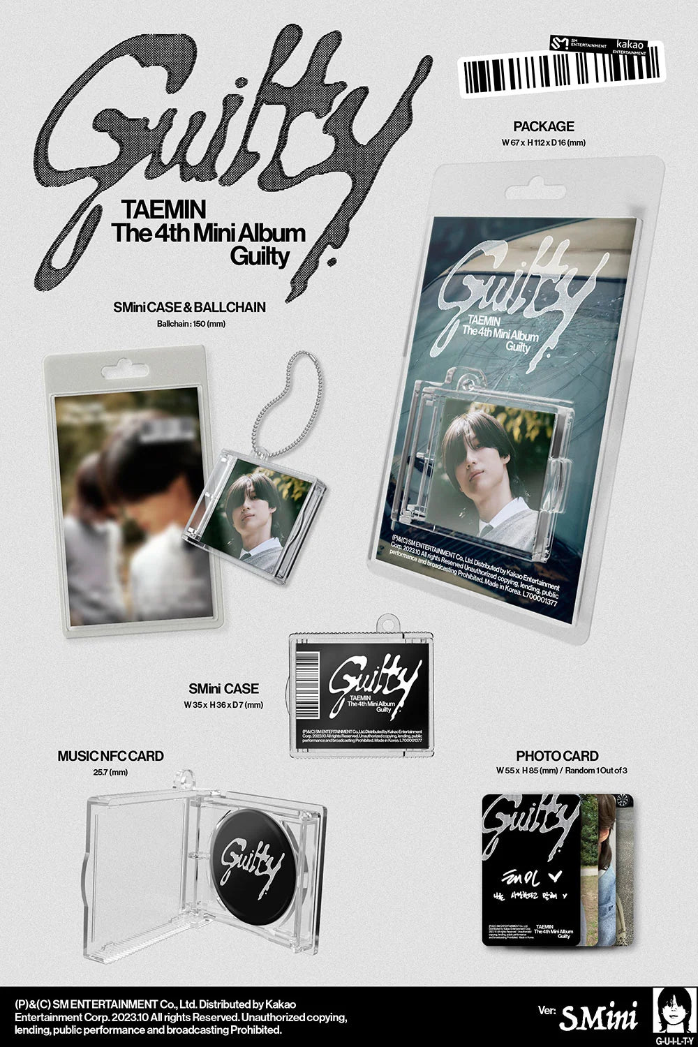TAEMIN GUILTY 4th Mini Album SMini Ver. | K-pop Album NZ
