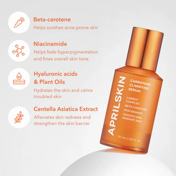 Applying APRILSKIN Carrotene Clarifying Serum 37ml for clear and radiant skin