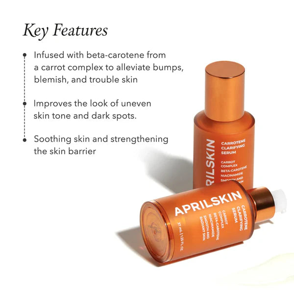 APRILSKIN Carrotene Clarifying Serum 37ml – Carrot-based K-beauty serum for acne, redness, and brightening