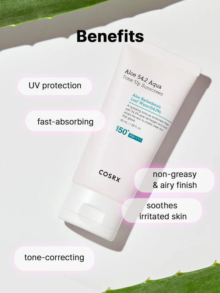 [Cosrx] Aloe 54.2 Aqua Tone-up Sunscreen SPF50+ Broad Spectrum 50ml
