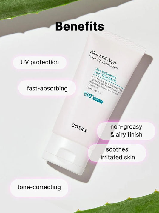 [Cosrx] Aloe 54.2 Aqua Tone-up Sunscreen SPF50+ Broad Spectrum 50ml